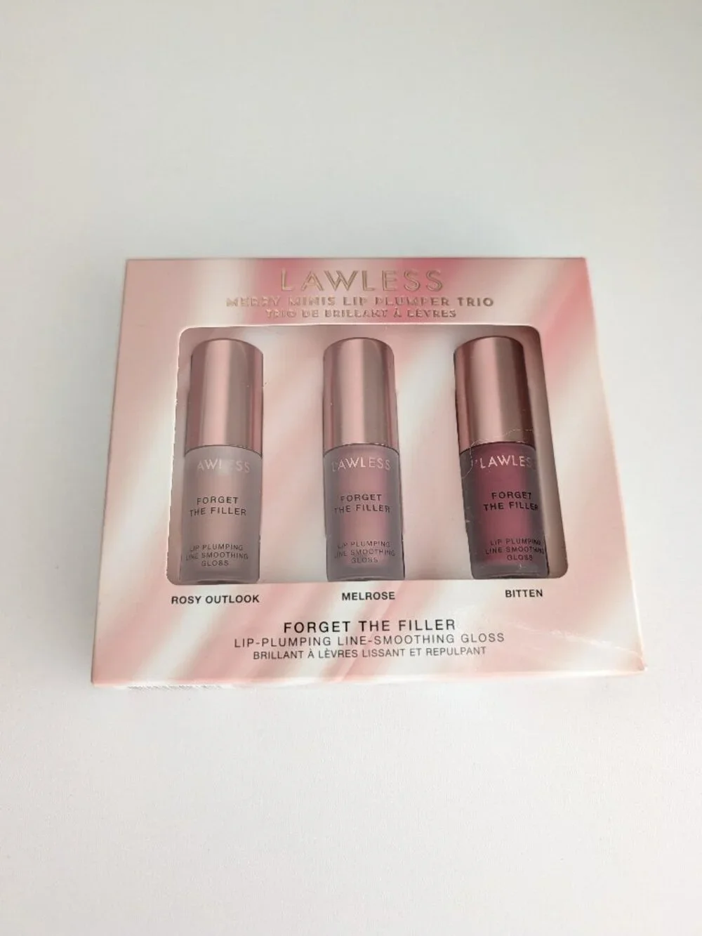 Lawless Forget The Filler Lip Plumping Mini Trio Rosy Outlook Melrose Bitten New